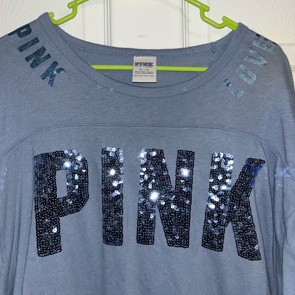 PINK sequin jersey 3/4 shirt